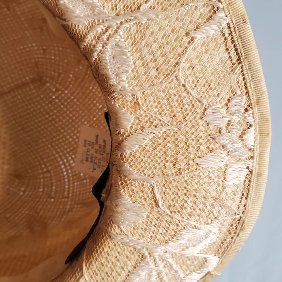 Whittall & Shon Chic Lace  Women's Straw Hat with Floral Accents - Picture 9 of 10